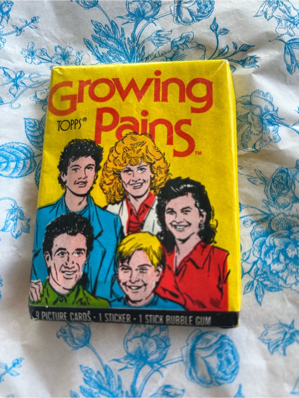 Vintage 1988 Topps Growing Pains Trading Card Wax Pack sticker & cards